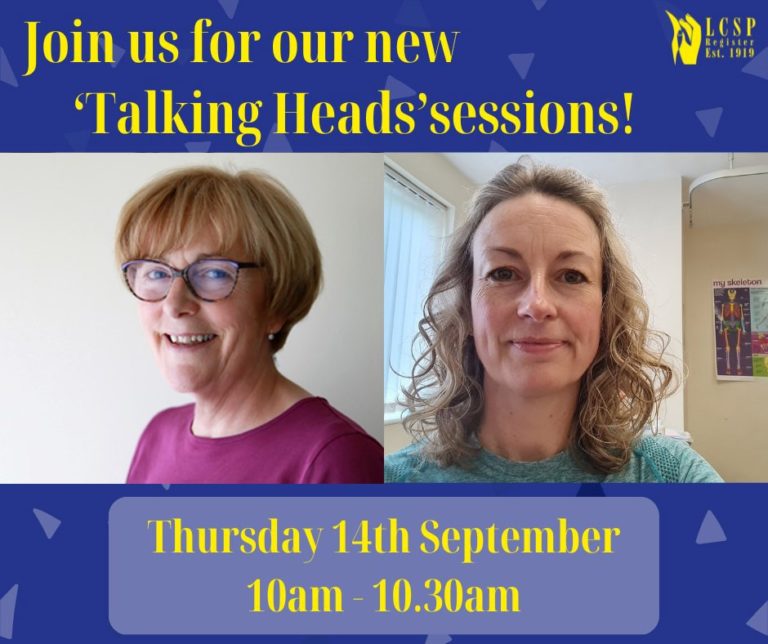 LCSP Register ‘Talking Heads’ – I Wish I’d Known… how to set boundaries! Thursday 14th September